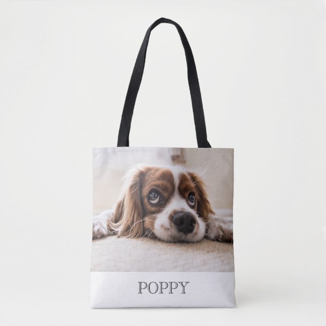 Custom Dog Photo Double Sided Tote Bag (Front)