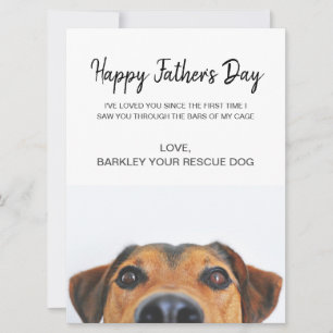 Custom Dog Photo Father's Day Card From Rescue Dog