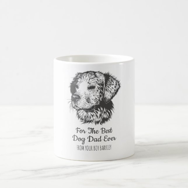 Custom Dog Photo Fathers Day Coffee Mug (Center)