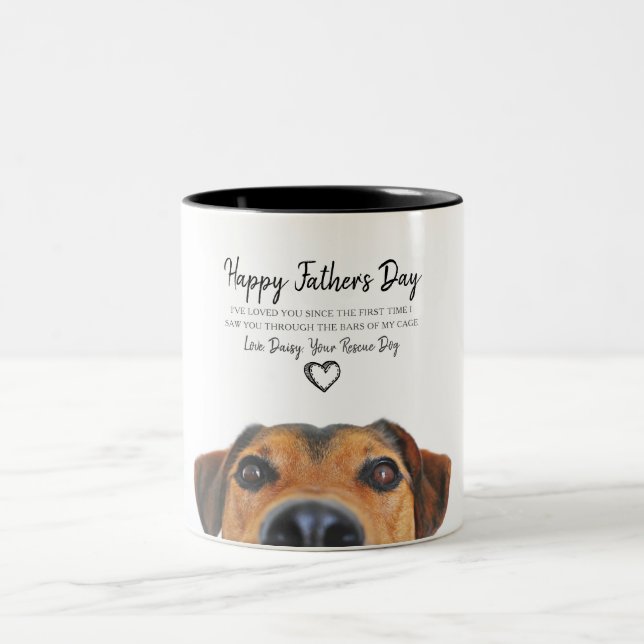 Custom Dog Photo Father's Day Mug From Rescue Dog (Center)