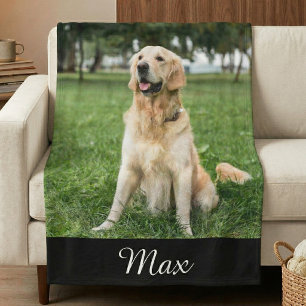 Custom Dog Photo Fleece Blanket