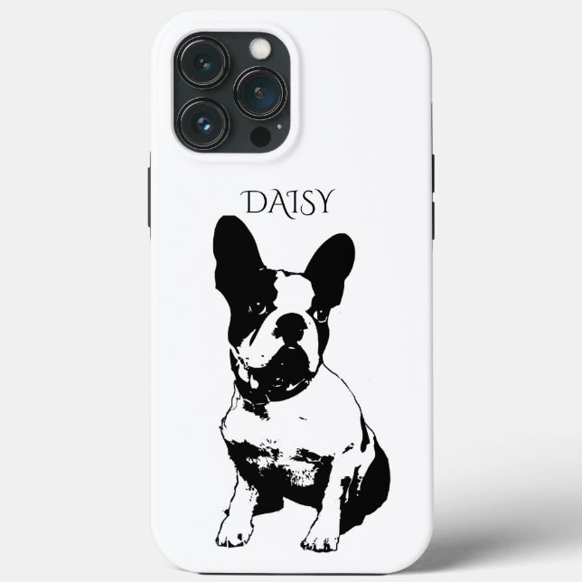 Custom Dog Photo French Bulldog And Name Case-Mate Case-Mate iPhone Case (Back)