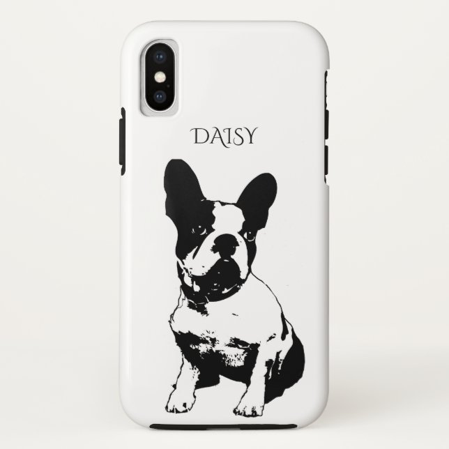 Custom Dog Photo French Bulldog And Name Case-Mate iPhone Case (Back)