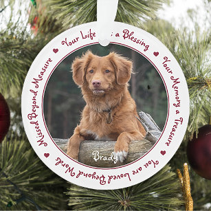 Custom Dog Photo Keepsake Pet Memorial Ornament