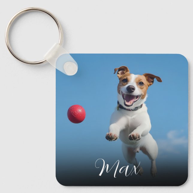 Custom Dog Photo  Keychain (Front)