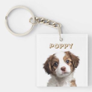 Custom Dog Photo Keychain - Personalized Name