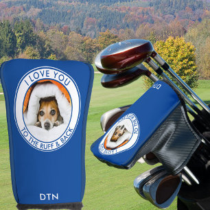 Custom Dog Photo Love You to the Ruff & Back Blue Golf Head Cover