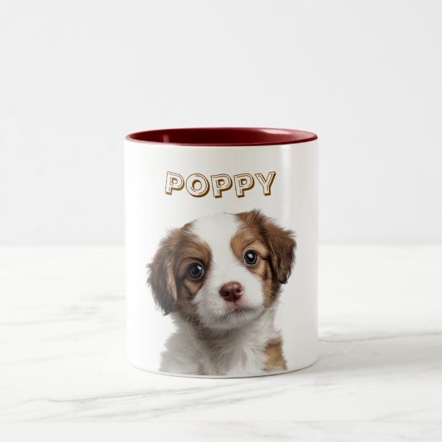 Custom Dog Photo Mug - Personalized Name (Center)