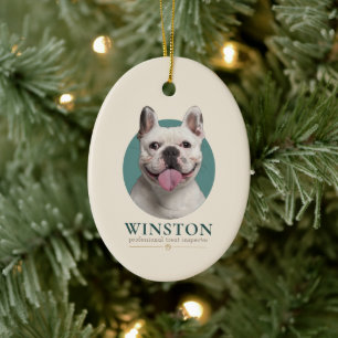 Custom Dog Photo & Name Ceramic Ornament
