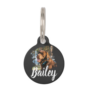 Custom Dog Photo & Name Personalized Pet Tag