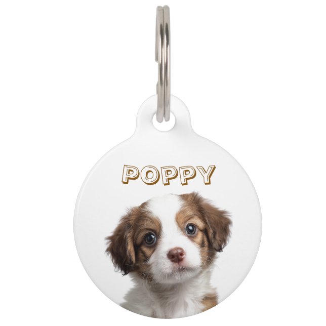 Custom Dog Photo & Name Pet Tag (Front)
