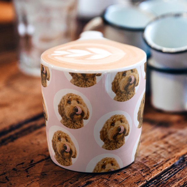 Custom Dog Photo Pattern– Cute Valentine Pet  Espresso Cup (Creator Uploaded)