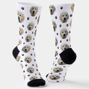Custom Dog Photo Paw Print Socks