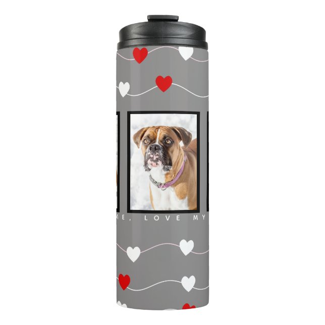 Custom Dog Photo Personalized Dog Thermal Tumbler (Front)