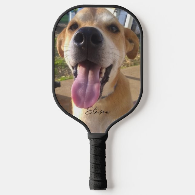 Custom Dog Photo Personalized Pickleball Paddle (Front)