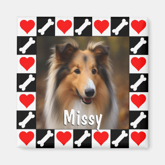 Custom Dog Photo Personalized Picture and Name Magnet