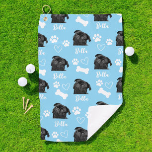 Custom Dog Photo Pet Lover Blue Instagram Golf Towel