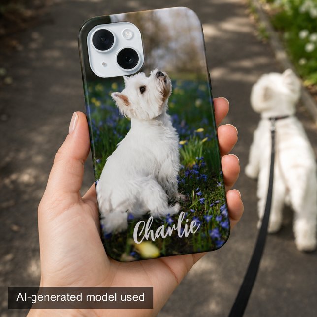 Custom Dog Photo Phone Case with Pet Name Gift  (Creator Uploaded)