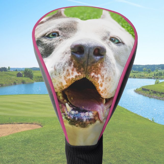 Custom Dog Photo Pink Personalized Driver Golf Head Cover (Creator Uploaded)