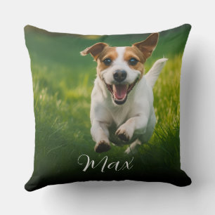 Custom Dog Photo Throw Pillow