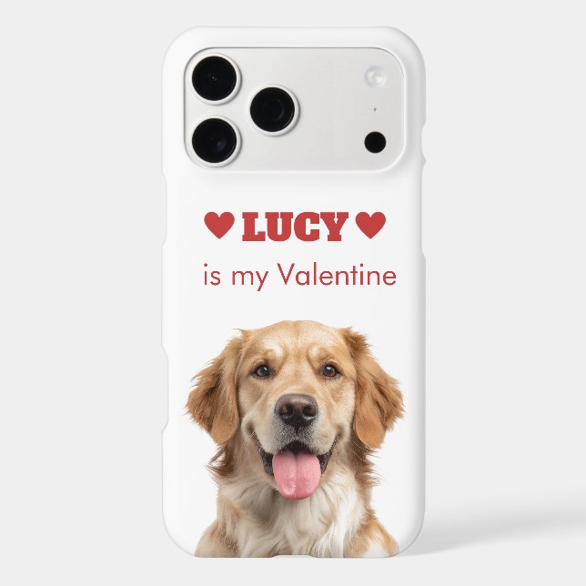 Custom Dog Photo Valentine's Day iPhone Case (Back)