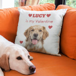 Custom Dog Photo Valentine's Day Pillow<br><div class="desc">"Celebrate Valentine’s Day with your favorite furry companion. This Custom Dog Photo Valentine’s Day Pillow features your pet’s photo and a sweet Valentine message, creating a cozy and meaningful keepsake for dog lovers. Simply upload your dog’s picture to personalize the design and make it truly one of a kind. Perfect...</div>