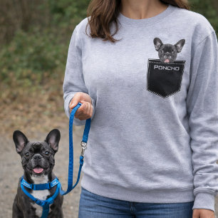 Custom Dog Pocket Upload Your Pet Name & Photo T-Shirt
