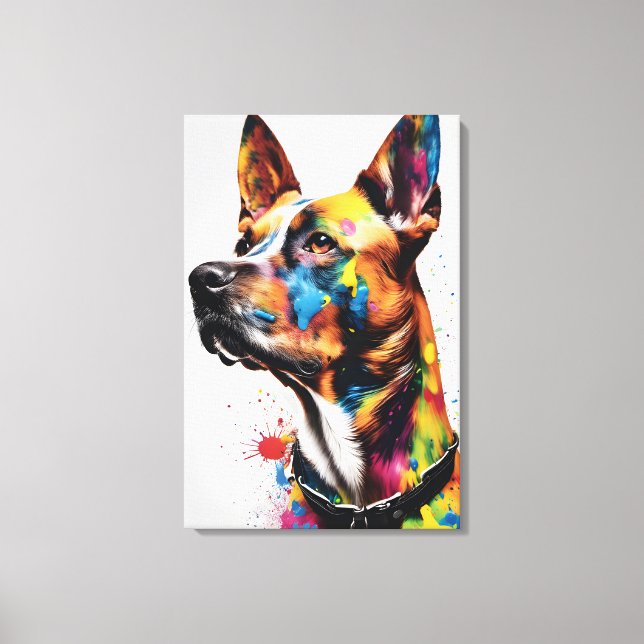 Custom Dog Portrait Canvas Print (Front)