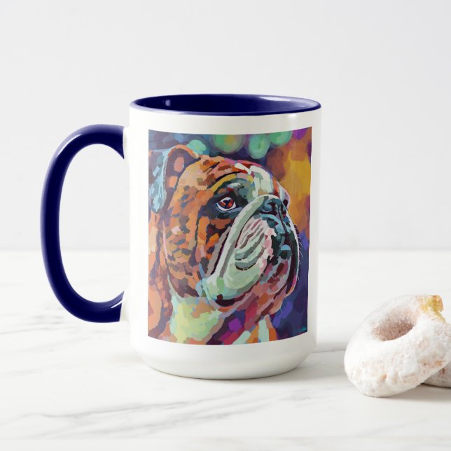 Custom Dog Portrait Painting -Forever Loved Pet Mug (With Donut)
