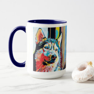 Custom Dog Portrait Painting - Husky Lover Gift Mug