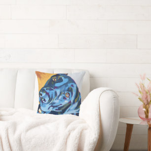 Custom Dog Portrait - Personalized Dog Gift Throw Pillow