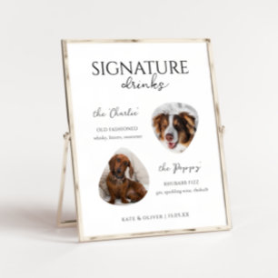 Custom Dog Signature Cocktail Drinks Bar Sign
