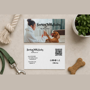 Custom Dog Sitting Services QR Code Business Card