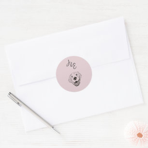 Custom Dog Sticker for Wedding