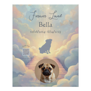 Custom Dog Sympathy Gift   Scan for Comfort Music Poster