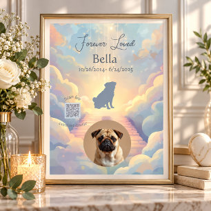 Custom Dog Sympathy Gift   Scan for Comfort Music Poster