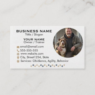 Custom Dog Trainer Business Card With Photo