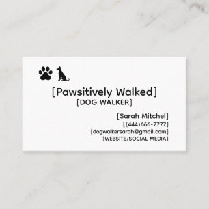 Custom Dog Walker and Dog Groomer Business Cards