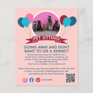 custom dog walker pet sitting pet service grooming flyer