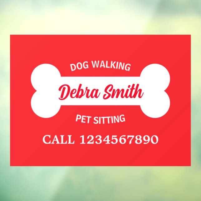Custom dog walking pet sitting business window cling (Sheet 3)