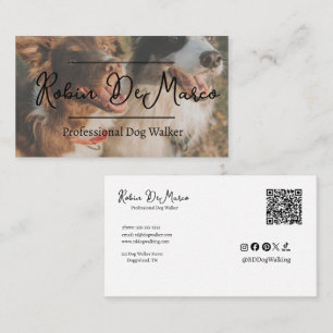 Custom Dog Walking Professional QR Code Business Card