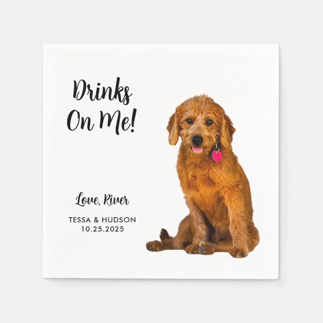 Custom Dog Wedding Napkin (Front)