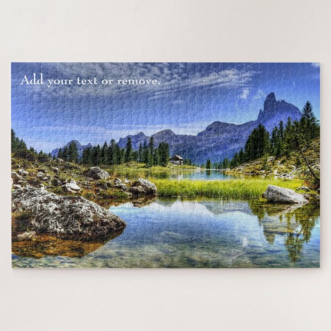 Custom, Dolomites mountain and river landscape, Jigsaw Puzzle (Horizontal)