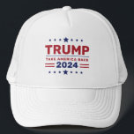 Custom Donald Trump 2024 Take America Back Trucker Hat<br><div class="desc">Make a statement with a Custom Donald Trump 2024 Take America Back Trucker Hat. This hat features the bold "Take America Back" slogan in patriotic colours, perfect for showcasing your support for the 2024 campaign. Designed with a comfortable mesh back and adjustable snap closure, this trucker hat offers a great...</div>