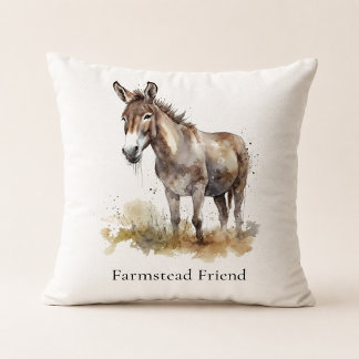 Custom Donkey Country Cottage Accent Throw Pillow