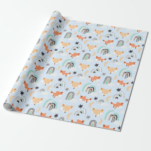 Custom doodle animal fun pattern  wrapping paper