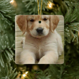 Custom double photo image picture Christmas Ceramic Ornament