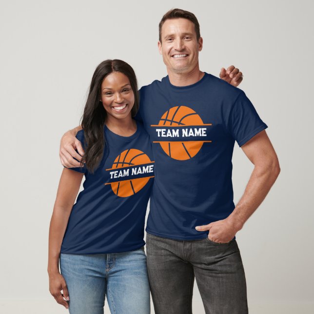 Custom Double Sided Basketball Team Name Number T-Shirt (Unisex)