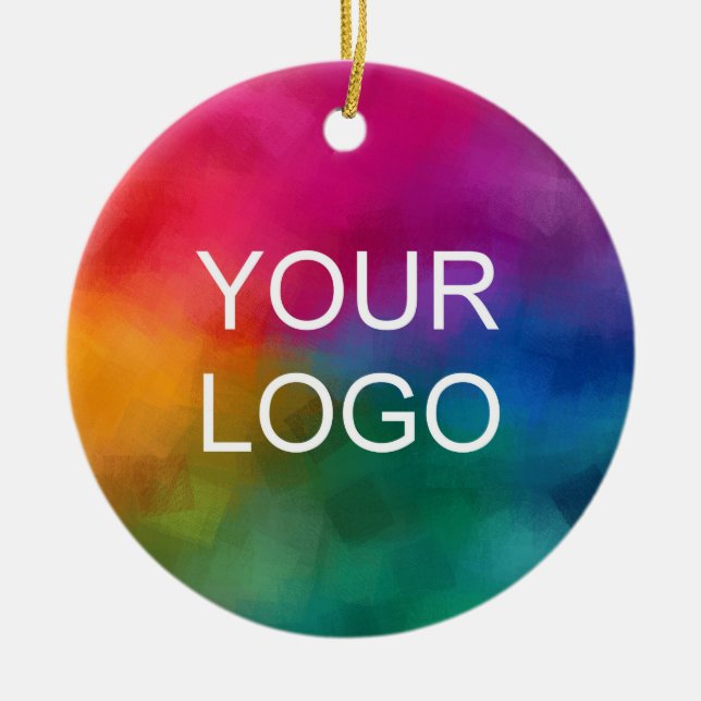 Custom Double Sided Business Company Logo Circle Ceramic Ornament (Front)