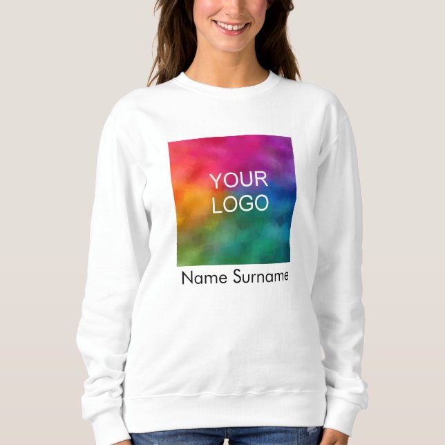 Custom Double Sided Business Logo Women's Basic Sweatshirt (Front)
